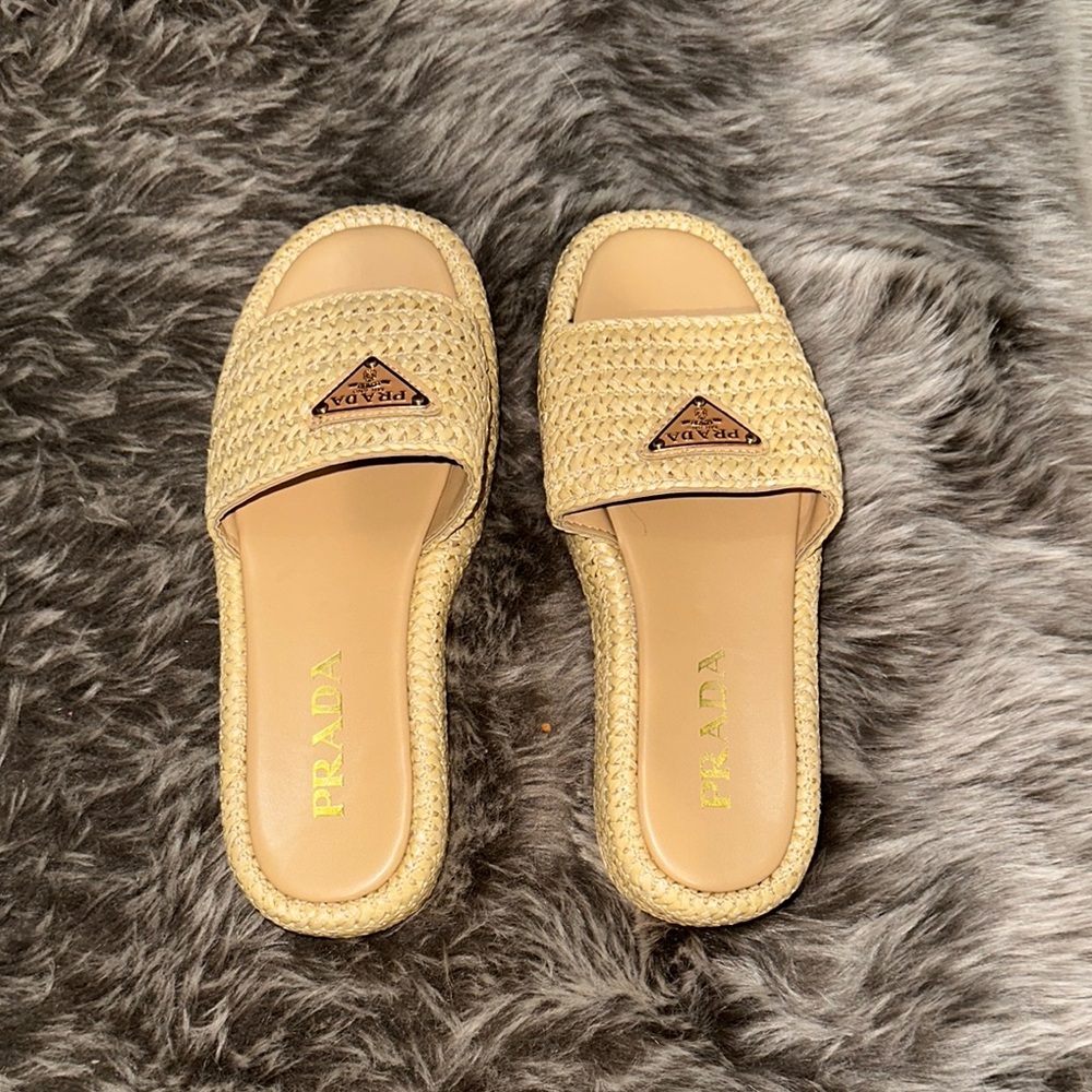 Prada Cream Sandals